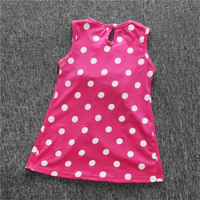 2019 Newborn Baby Girls Dresses Children Summer Sleeveless O-Neck Dress Kids Cotton Dot Character Clothes A-line Casual Clothing | Детская