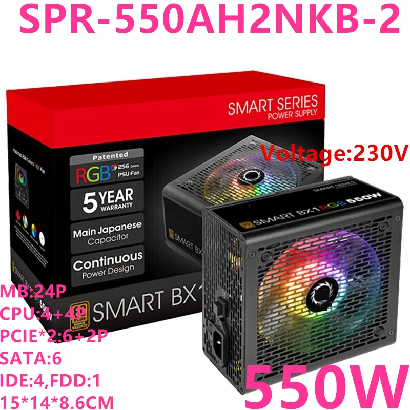 Новый оригинальный блок питания для Thermaltake(T/T) бренд Смарт BX1 RGB 550W 80plus бронза немой