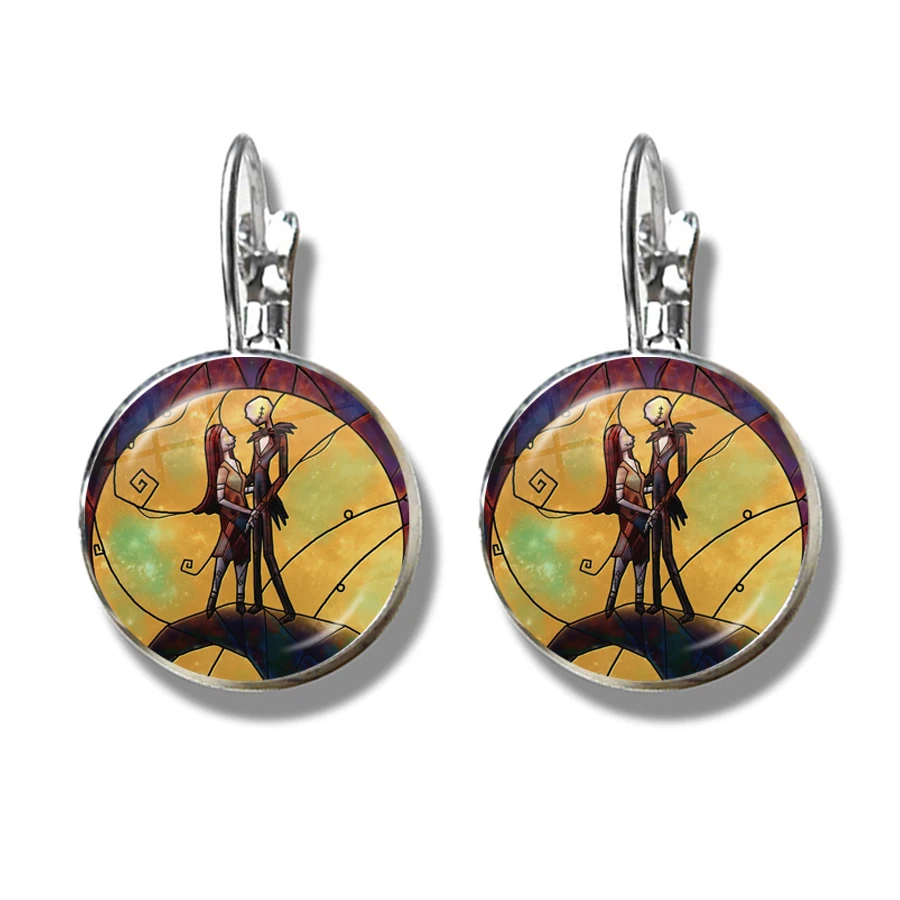 Рождественские серьги с французскими крючками Джек Скеллингтон и Салли кошмар