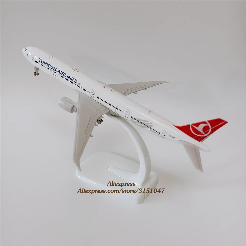 19cm Air Turkish Airlines Boeing 777 B777 Airways Airplane Model Alloy Metal Model Plane Diecast Aircraft w Wheels Landing Gears