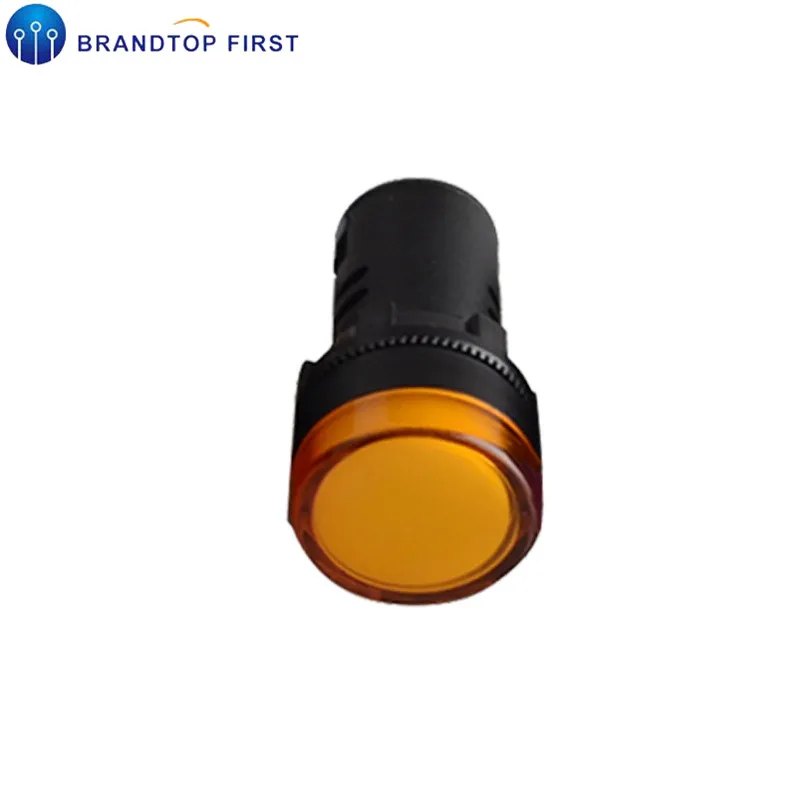 24v orange 22mm 22 мм Индикатор AD16-22DS 6,3 в 12 В 24 В 220 В светодиодный сигнальный фонарь красный/зеленый/Huang/синий/белый индикатор - Цвет: 24v orange 22mm