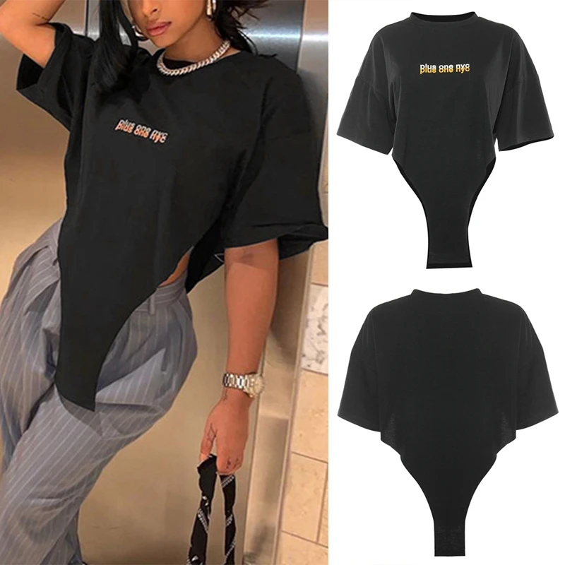 

Summer Fashion Fight Irregular Loose Casual Top Printed Short Sleeve Ladies T-Shirt