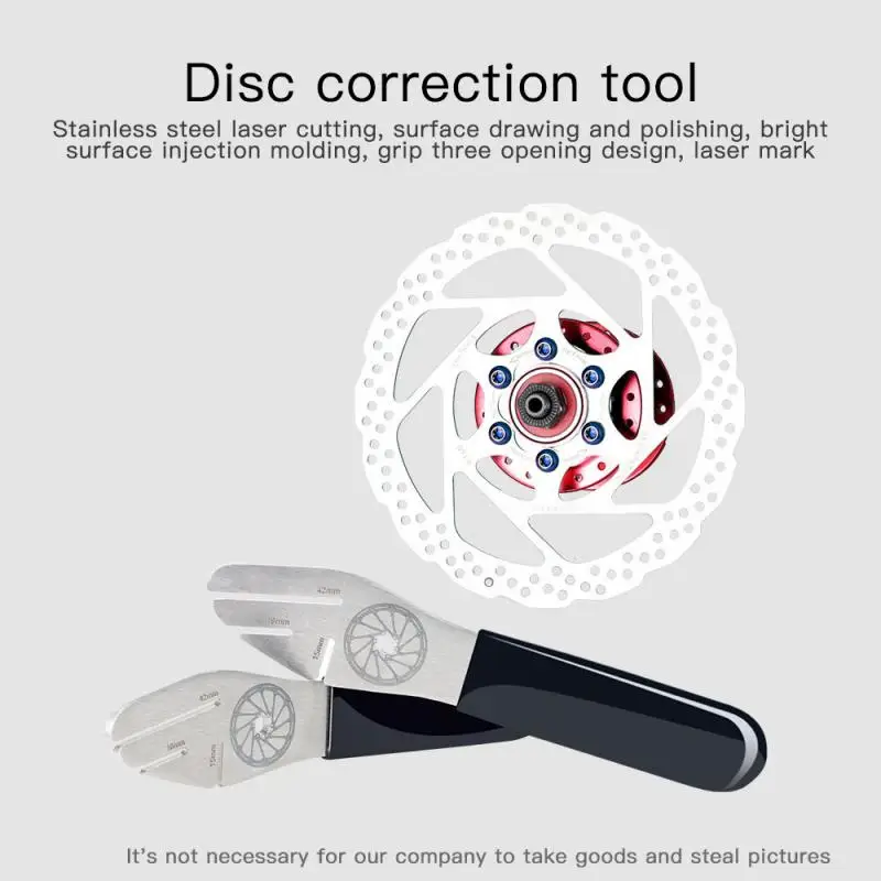 

Bike Disc Wrench Stainless Steel Bicycle Disc Brake Rotor Alignment Truing Tool Durable MTB Wrench Handle Bike Repair Parts