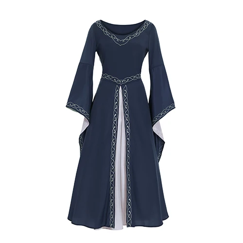 Costumebuy, средневековое платье, костюмы на Хэллоуин, для женщин, для косплея, Дворцовое благородное длинное платье, древнее платье принцессы с рукавами-колокольчиками - Цвет: blue
