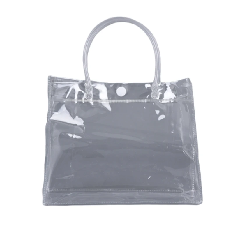 1 Piece Clear Tote Bag PVC Transparent Shopping Shoulder Handbag Stadium Approved Environmentally Storage Bags | Дом и сад