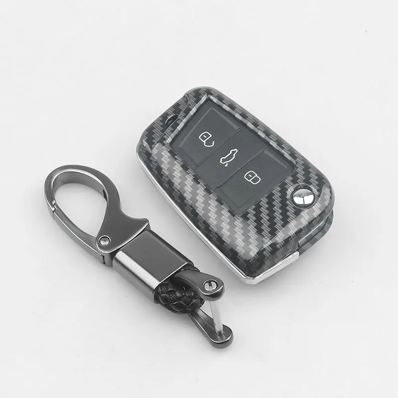 

Carbon fiber new car key cover for Volkswagen Golf 7 mk7 seat Ibiza Leon FR 2 Altea Aztec for Skoda Octavia