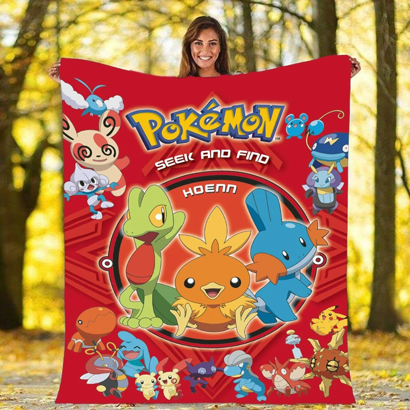 

Фланелевое Одеяло с Пикачу, Супермягкие флисовые одеяла, легкое теплое одеяло для спальни, дивана