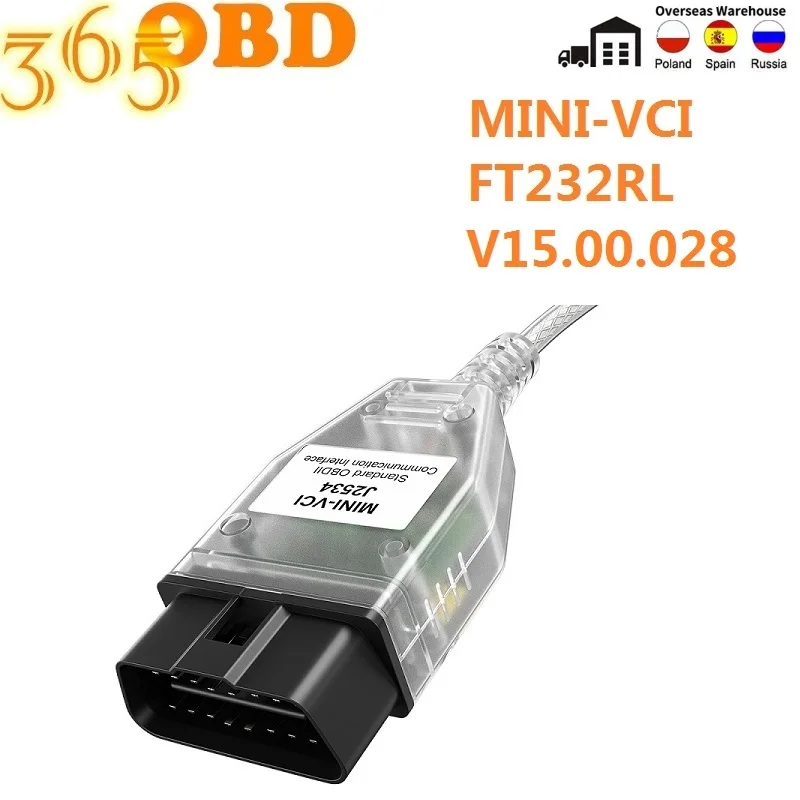 Автомобильный диагностический кабель 10PPCS MINI VCI J2534 V15.00.028 с FTDI FT232RL для T oyot|Кабели и
