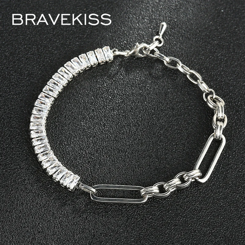 

UMODE Новинка Прямоугольные Белые кубические циркониевые теннисные браслеты для женщин Свадебные браслеты ювелирные изделия для девочек мод...