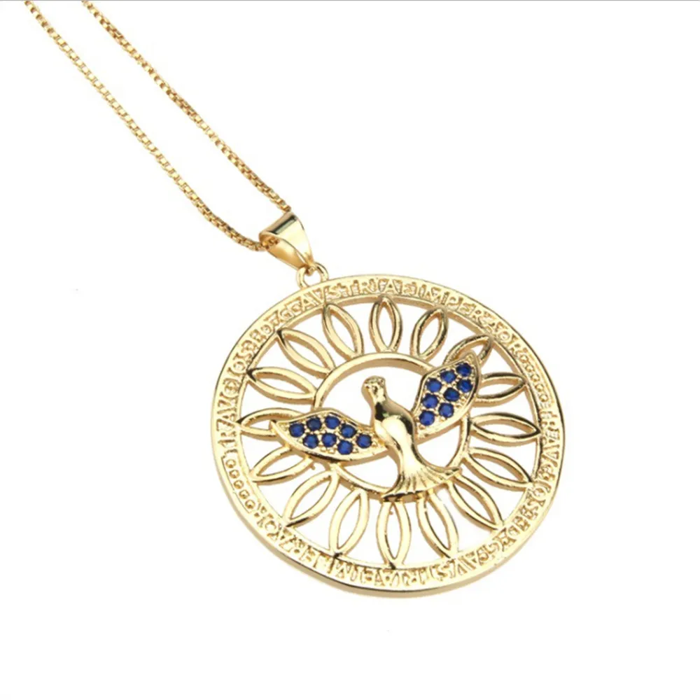 5 шт./лот круглый голубой Цирконий подвеска в виде Святого Духа Медный Орел