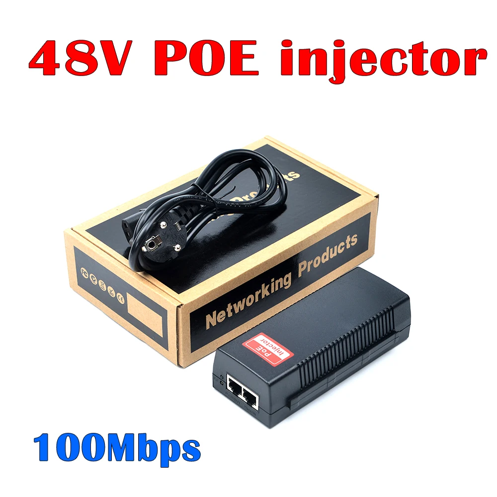 

Инжектор Poe наблюдения Камера Ethernet адаптер питания POE 10/100 Мбит/с Выход 48V-56в 30 Вт для IP CCTV камера Камера ЕС/США опционально