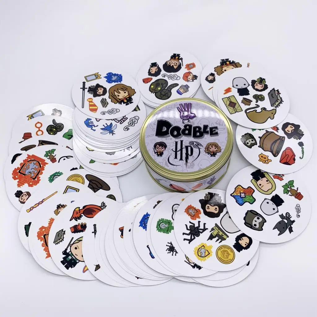 

20 Styles Dobble Spot It Toy Iron Box 55 Cards Sport Fun Family Animals Jr Hip Kids Board Game Gift Holidays Camping 123 Tin Box