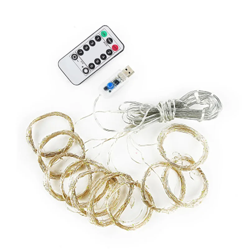 

3m LED Fairy Lights Garland Curtain Lamp USB String Lights Remote Control New Year Christmas Decorations for Home Bedroom Window