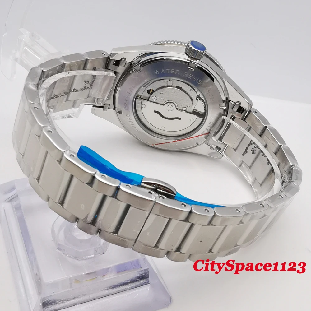 Мужские часы 41 мм Corgeut автоматический водонепроницаемый синий циферблат