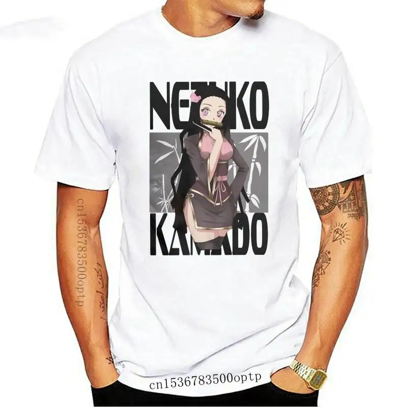 

New Demon Slayer Nezuko Kamado T-Shirts Men Funny Cotton Tee Shirt O Neck Short Sleeve T Shirts Plus Size Clothes