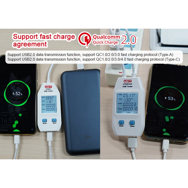 UNI-T USB Тестер измеритель мощности тестер напряжения/тока/выходной мощности зарядное устройство/Мобильный детектор уровня мощности тестер серии UT658