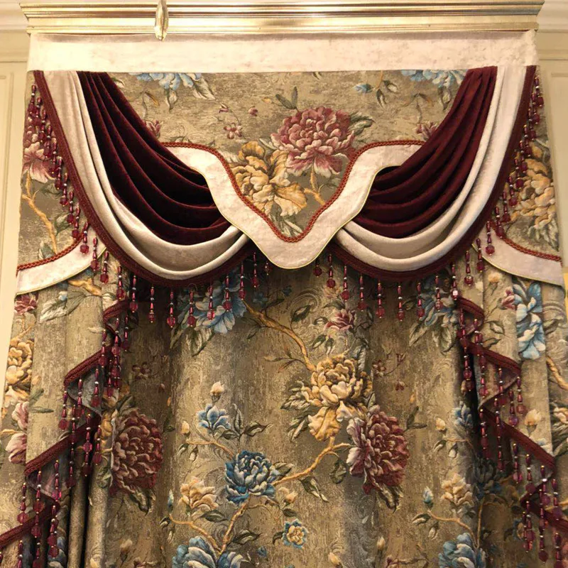 Европейские высокие бежевые 4d-тисненые большие цветы плотные затемняющие