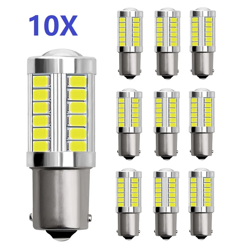 

10pcs High Quality 1156 1157 LED Car Turn Signal Light 33 SMD T20 5630 5730 Auto Reverse Tail Brake Bulb DRL Light DC 12V led