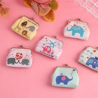 cartoon animal print coin purse girls iron buckle bag mini wallet cute elephant coin purse coin bag lipstick storage small bag