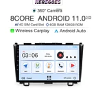 Carplay 2Din Android 11 Автомобильная магнитола для Honda CR-V 3 RE CRV 2007 - 2012 6G + 128 ГБ Автомобильный мультимедийный плеер 4G LTE GPS стерео головное устройство