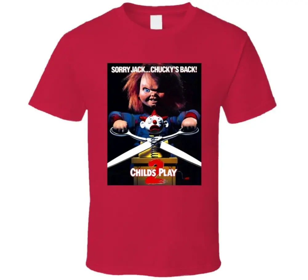Childs Play 2 Классическая кукла Чаки фильм ужасов плакат футболка классная