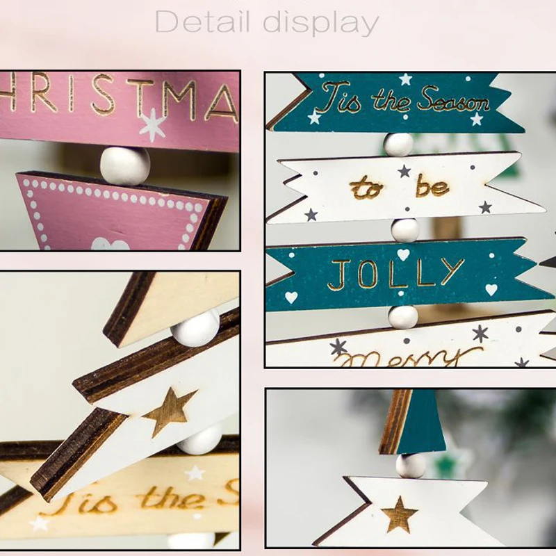 Креативные Рождественские елочные украшения Noel 2020 деревянные картины подвесные