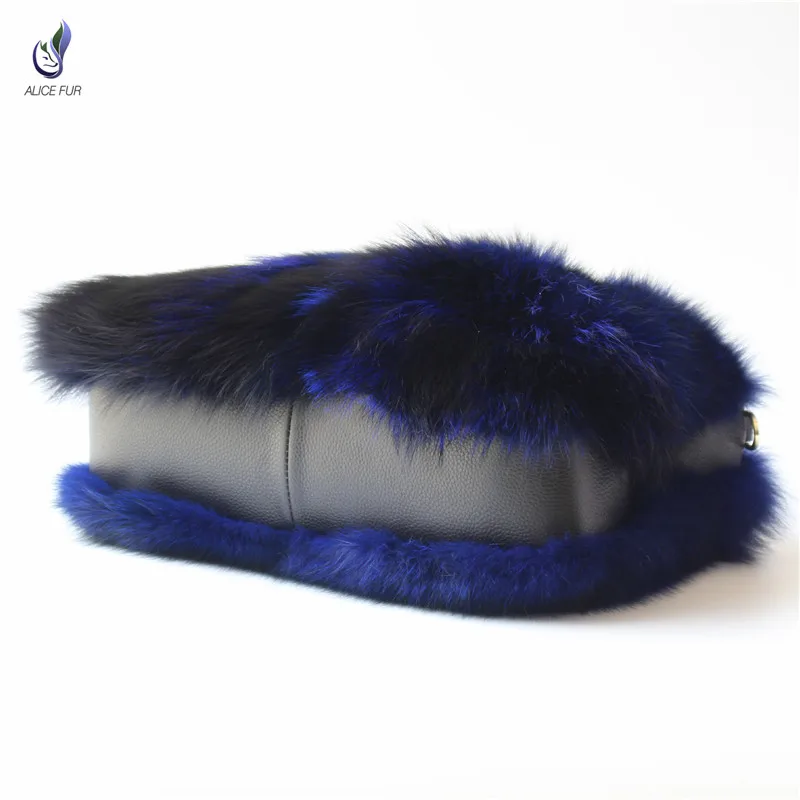 Высококачественные женские сумки сумка из натурального Лисьего меха модные на