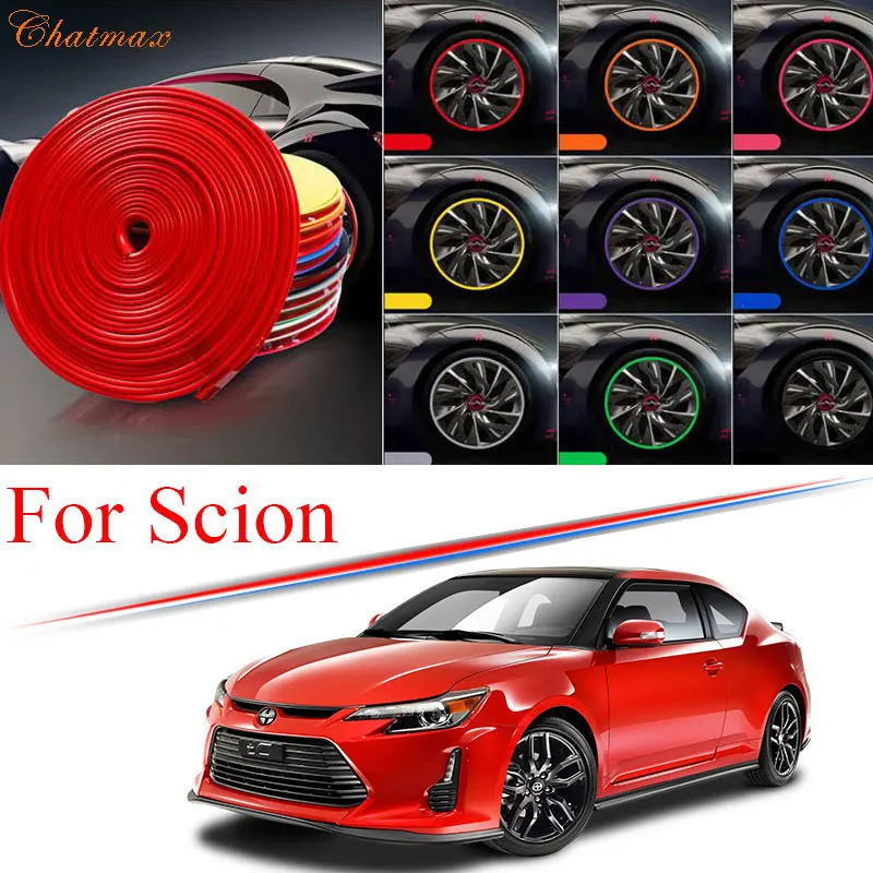 

9 цветов, обод ступицы колеса автомобиля Scion XA XB TC FR-S XD, защитное кольцо для края, полоса для шин, защитные резиновые наклейки 8 м