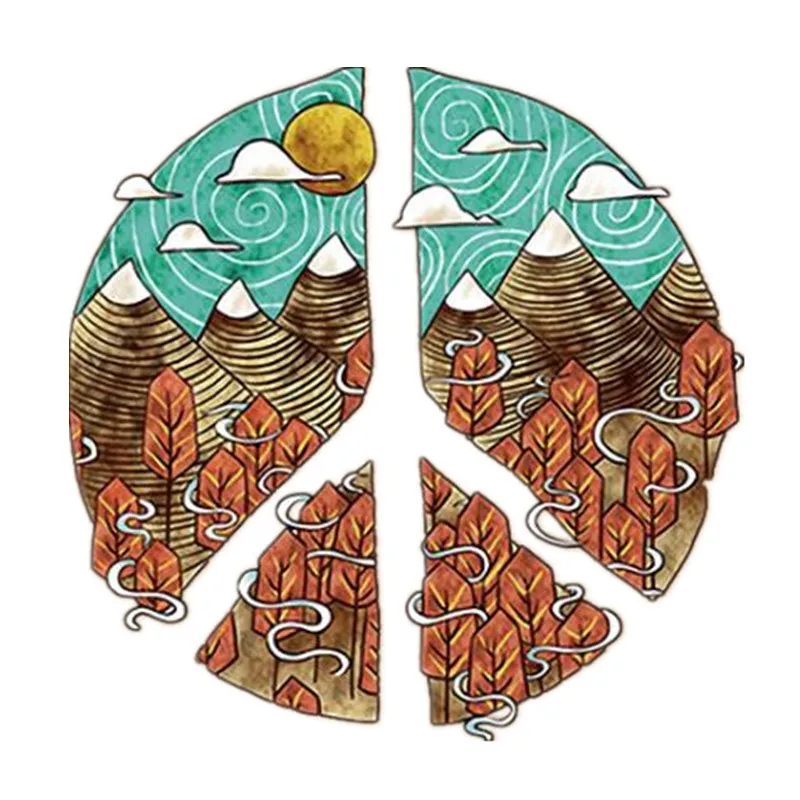 

Patch Patches Iron Ons Mountain Scenery Stickers for Clothes Heat Tranfer Clothing Accessories Fashion Pattern Free Shipping