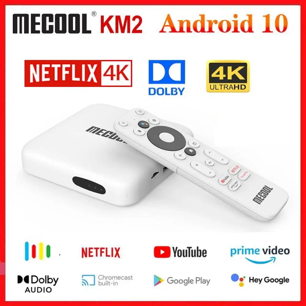 Mecool KM2 Google Сертифицированный Netflix 4K ТВ-приставка Android 10 0 медиаплеер A TV BT 2T2R Dual Wifi