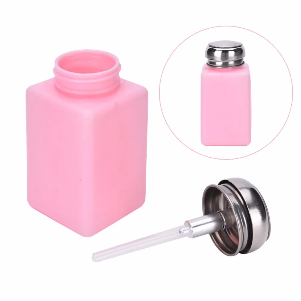 1Pc Empty Pump Liquid Alcohol Press Nail Polish Remover Cleaner Bottle Dispenser Make Up Refillable Container | Красота и здоровье