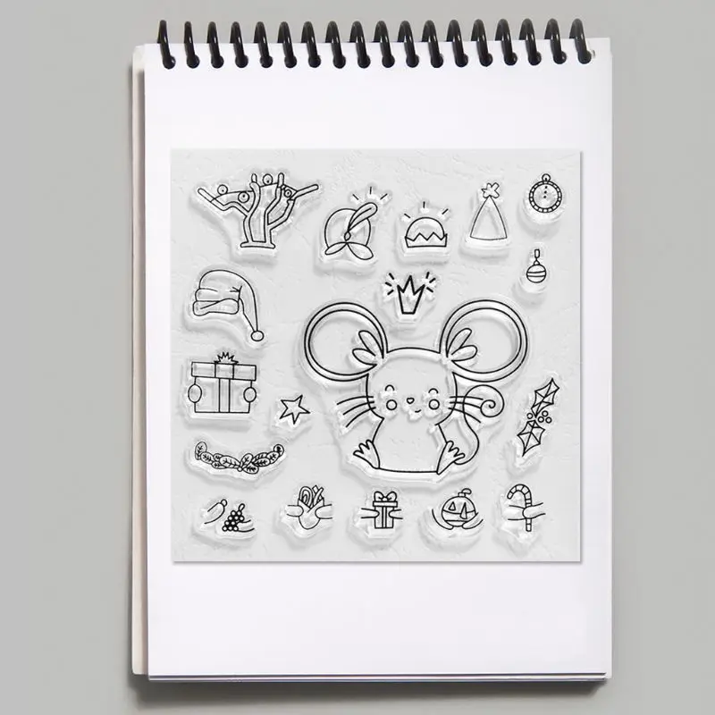 Крыса Мышь силиконовый прозрачный печать штамп DIY Скрапбукинг рельефная