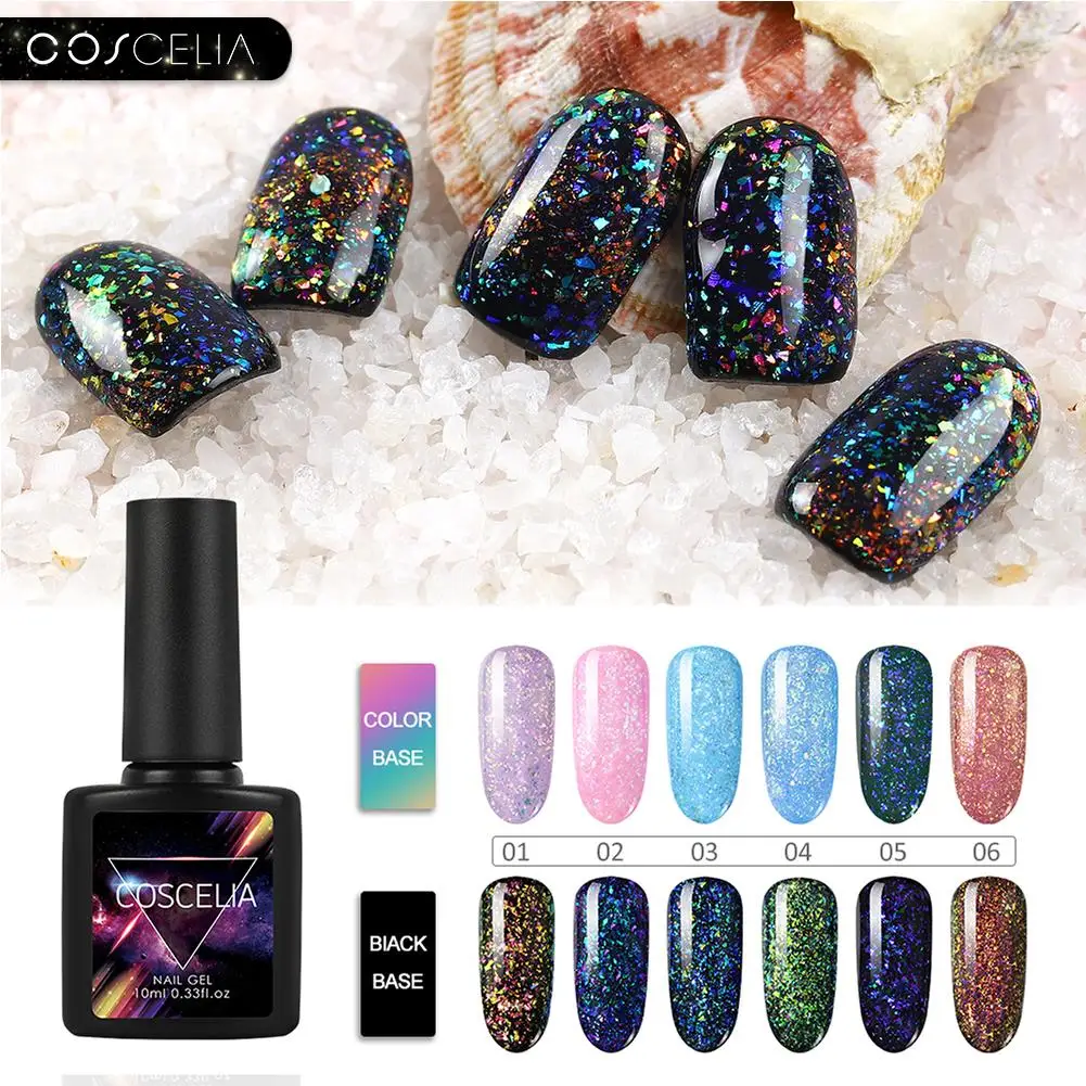 COSCELIA 10 мл оболочки голографический лак для ногтей Гель кошачий глаз Магнитная