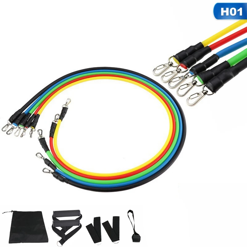 11 шт./компл. Эспандер для фитнеса тренировок Эспандеры латексные трубки педаль