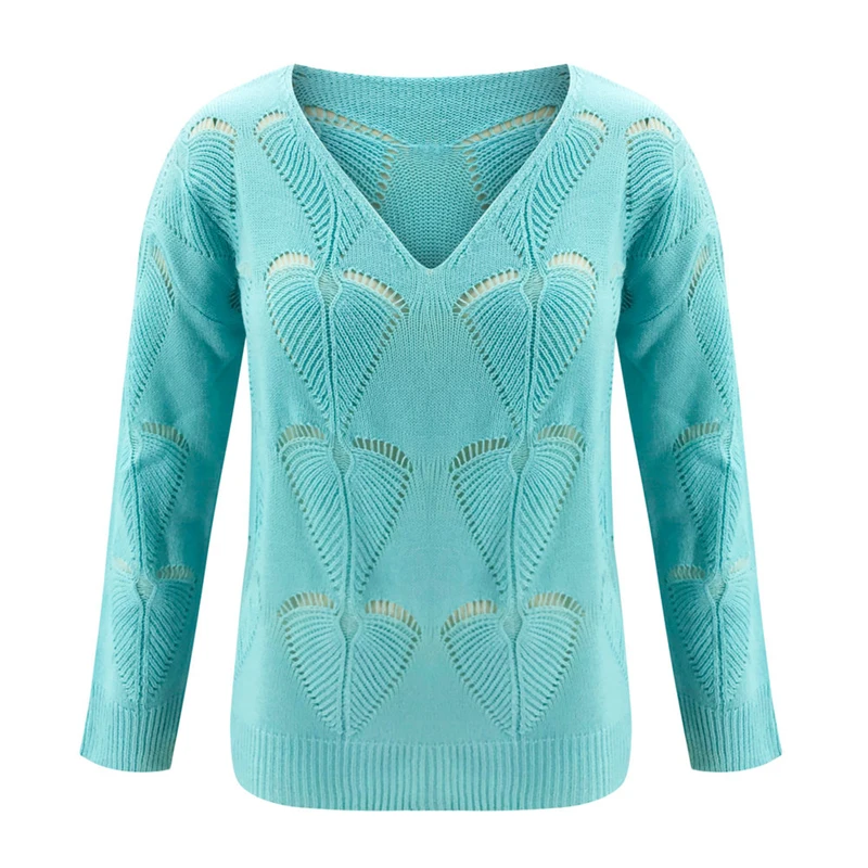 

2021 Women Sweater Long Sleeve Loose V-Neck Casual Fashion Streetwear Pullover Chic Solid Ladies Female Jumper Clothing