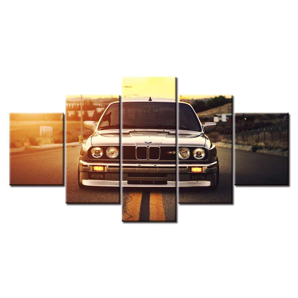 

Modern HD Printed Wall Art Frame Canvas Pictures 5 Pieces Sports Car Sunset Landscape Painting Poster Home Decor For Living Room