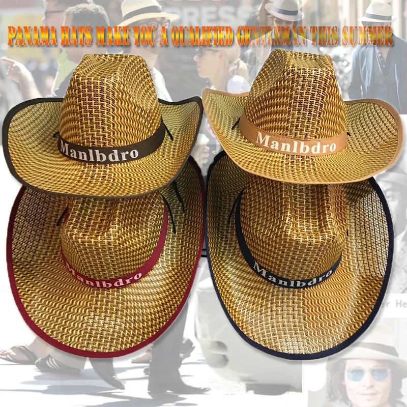 

K130 Men's Sun Hat 2021 New Summer Panama Straw Hat Beach Panama Men's Sun Fedoras Sun visor Sun protectionTop Hat Felt hat