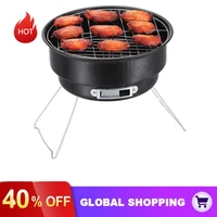 portable bbq grill round barbecue rack stainless steel mini bbq charcoal grill camping barbecue tools