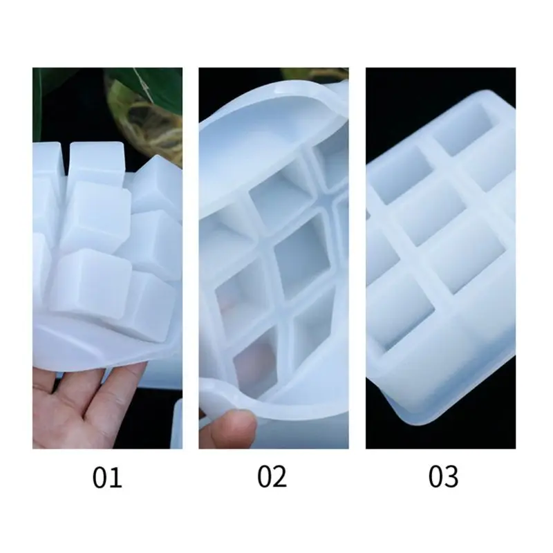 

Crystal Epoxy Resin Mold Square Checkered Lipstick Storage Box Casting Mould Handmade DIY Crafts Ornaments Making Tools