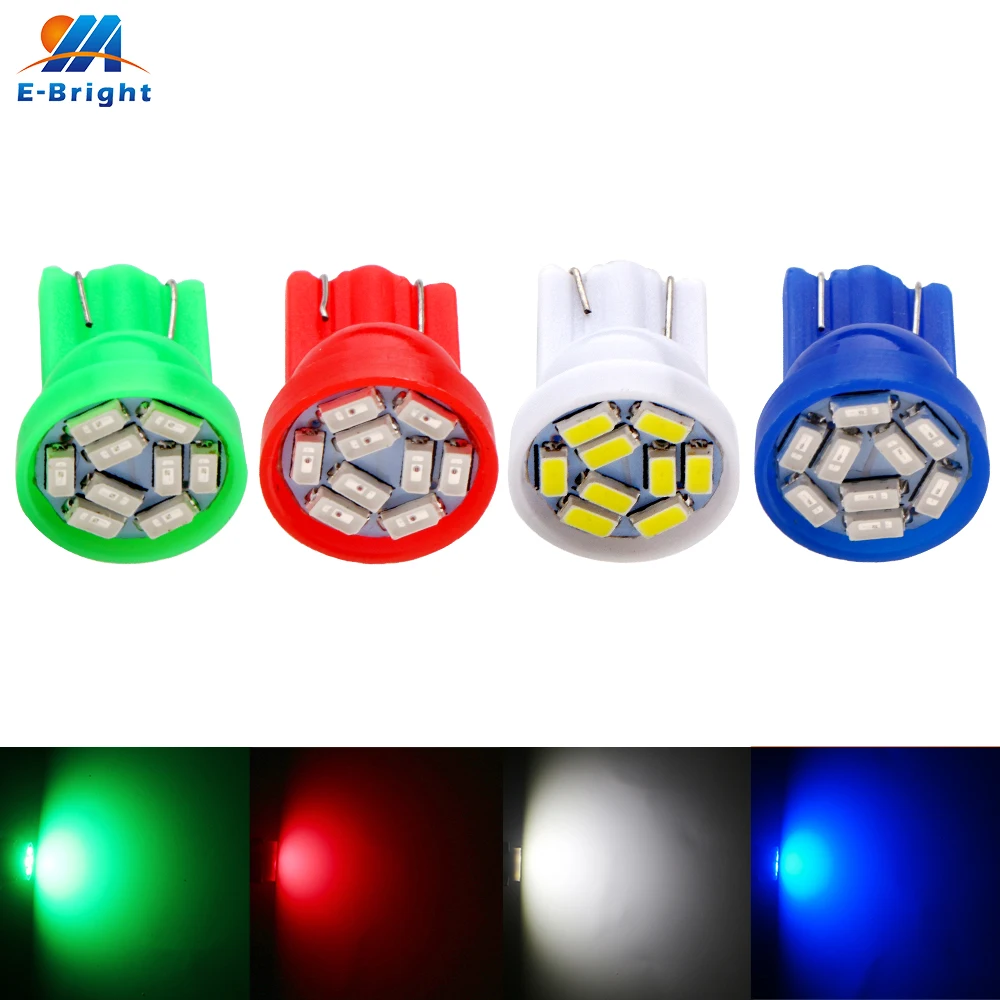 10 шт. DC 12V W5W T10 1206 светодиодный 9 SMD СВЕТОДИОДНЫЙ индикатор лампы светильник