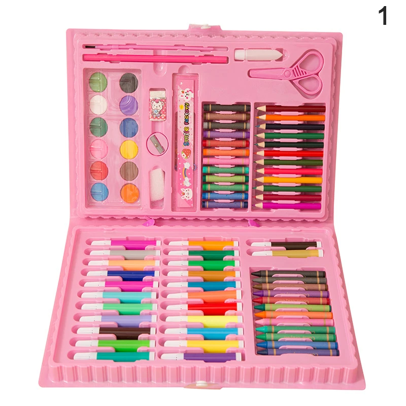 

86Pcs Portable Practical New Children Water Color Pen Crayon Painting Set Oil Pastel Brush Drawing Tool
