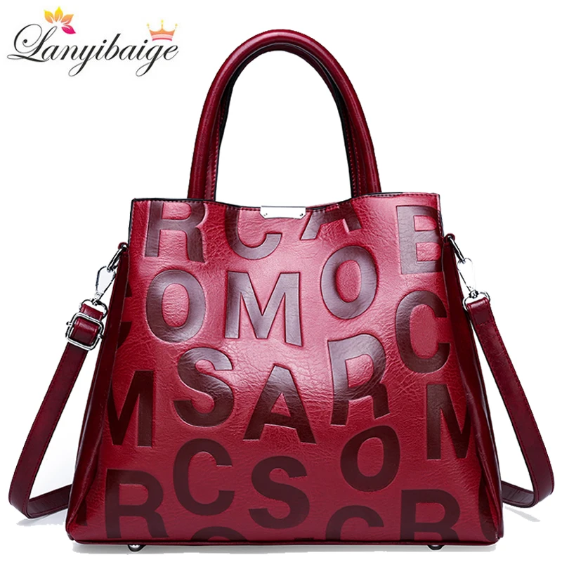 

2021 новые роскошные дизайнерские сумки для женщин с большим буквенным дизайном, модные сумки на плечо, кожаные сумки через плечо для женщин, ...