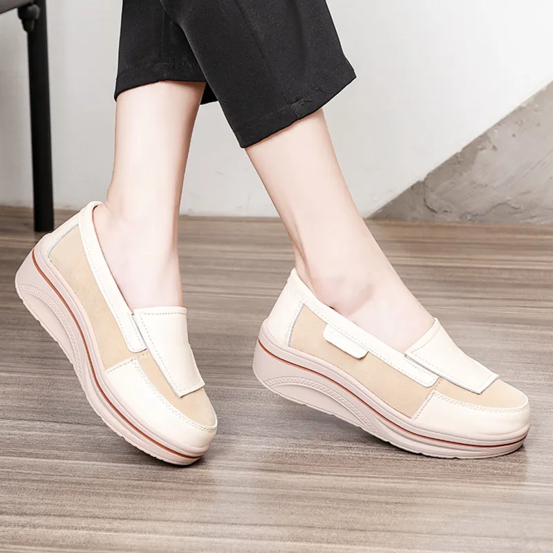 

Women's Flat Shoes Platform Shoes Rocking Shoes Soft Comfortable Casual Sports Shoes 2021 Spring Ladies Shoes Low Cut Flat Shoes