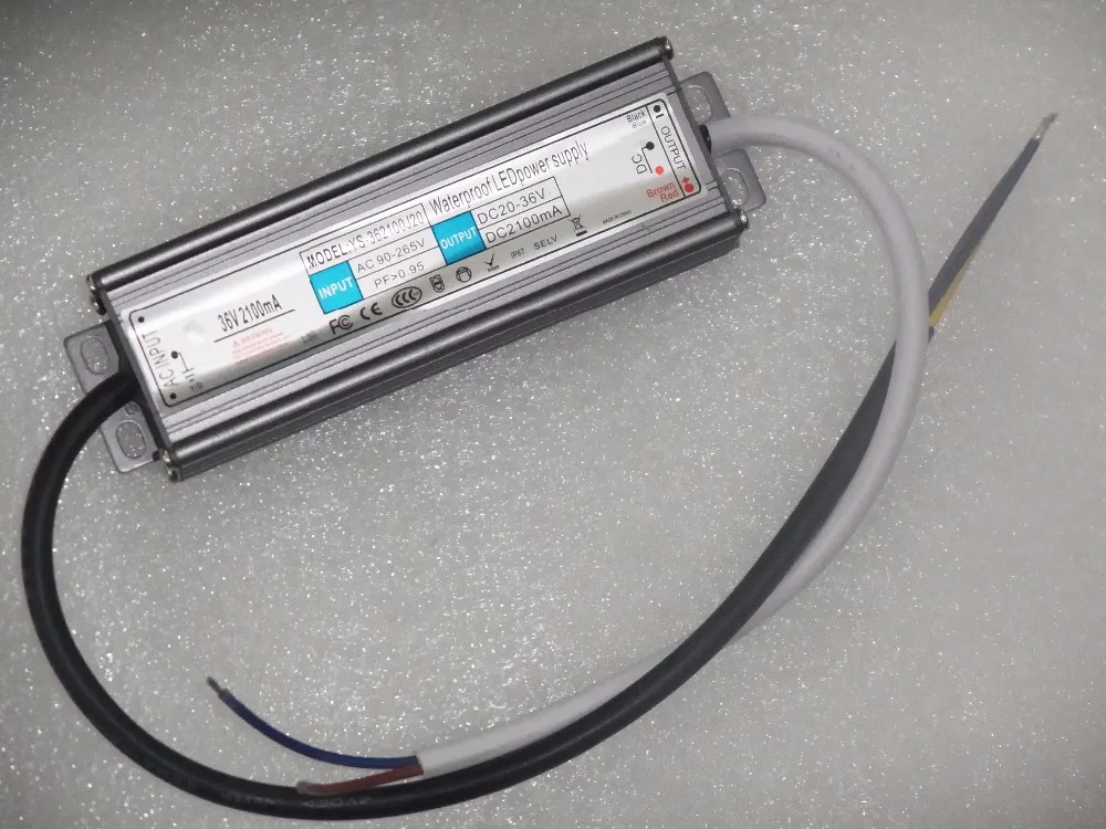 70 Вт 2100mA IP67 Водонепроницаемый источник питания от 25 в до 35 светодиодный адаптер