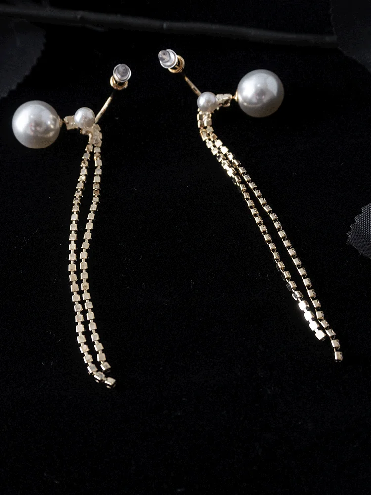

Tassel earrings High Quality Exquisite Earrings Female Long Fashion Simulated-pearl Luxury Earrings Women's Earrings Jewelry
