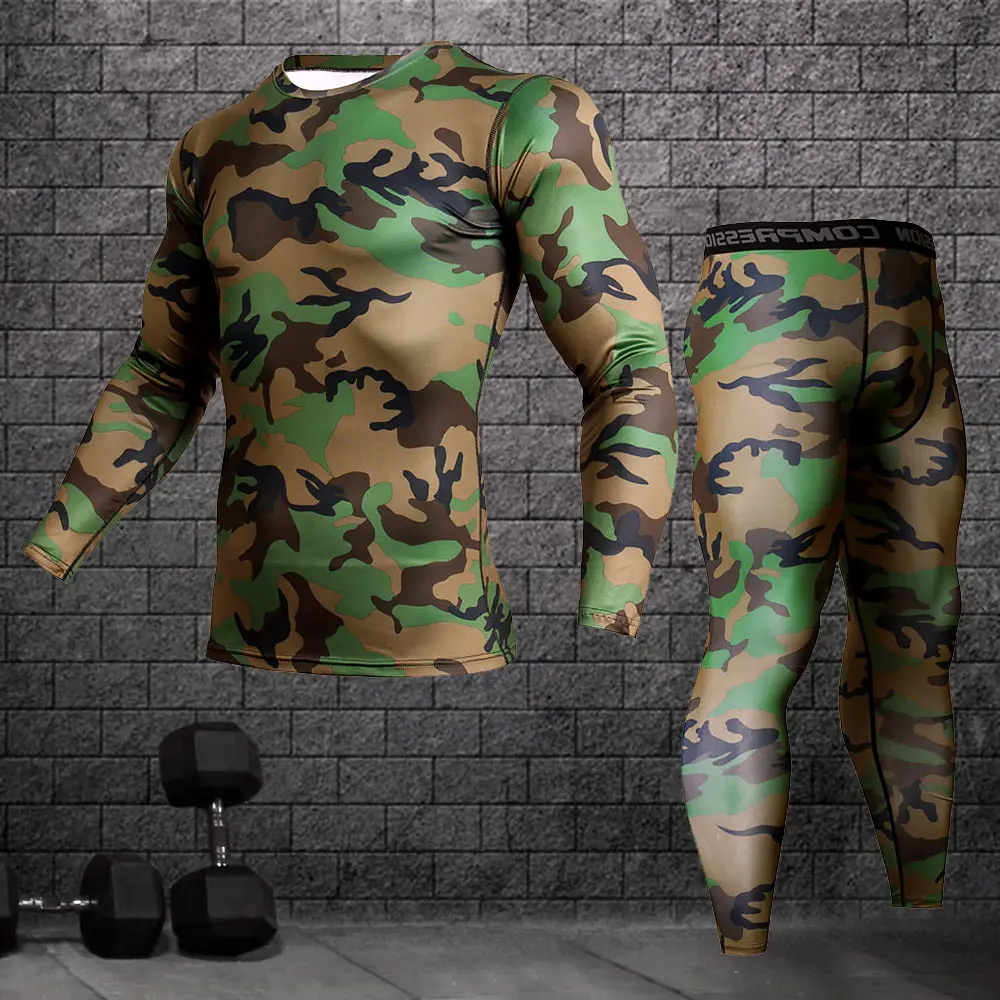 Новинка спортивные костюмы 3D компрессионные быстросохнущие для бега набор