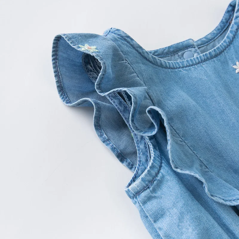 DBZ14091 Dave bella Летний комбинезон для новорожденных девочек с бантом и цветочным