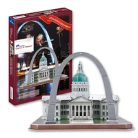 3d paper puzzle building model toy jefferson national expansion memorial park usa us worlds famous architecture hand work gift