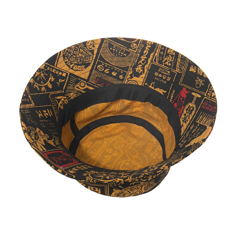 

New Fashion Reversible Black White Printing Pattern Bucket Hats Foldable Panama Hat Fisherman Caps For Men Women Summer Caps