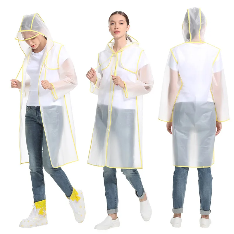Прозрачный дождевик из ЭВА для женщин и мужчин Модный непромокаемый плащ